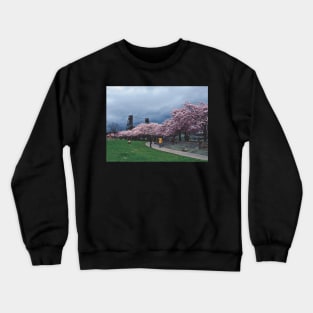 Springtime Cherry Blossoms in Portland Oregon Crewneck Sweatshirt